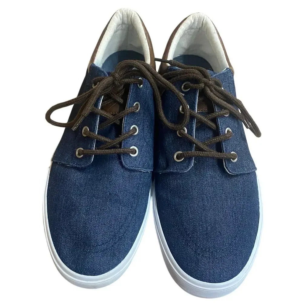St Johns Bay Byrce Mens Canvas Shoes 10M Navy Blue Lace Up Low Top Sneakers